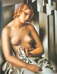 Gemaelde Reproduktion von Tamara de Lempicka, Nackt mit Gebäuden