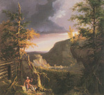 Gemälde Reproduktion von Thomas Cole Daniel Boone, Great Osage Lake, Kentucky