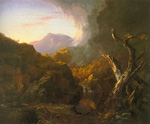 Gemälde Reproduktion von Thomas Cole Landschaft mit Baumstämmen