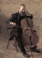 Gemaelde Reproduktion von Thomas Eakins, Der Cellospieler