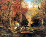 Gemälde Reproduktion von Thomas Moran Cresheim Glen, Wissahickon, Herbst