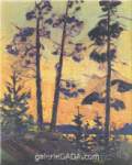 Gemälde Reproduktion von Tom Thomson Pinien bei Sonnenuntergang