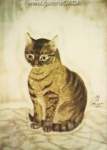 Gemälde Reproduktion von Tsuguharu Foujita Katze