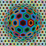 Gemälde Reproduktion von Victor Vasarely Sin hat