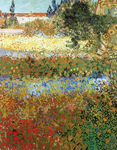 Gemälde Reproduktion von Vincent Van Gogh Blühender Garten (Dicke Impastofarbe)