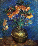 Gemaelde Reproduktion von Vincent Van Gogh, Frischlinge in einer Kupfervase-Du findest die Farbe Impasto