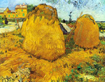 Gemälde Reproduktion von Vincent Van Gogh Provence Heuhaufen (Dicke Impastofarbe)