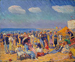 Gemälde Reproduktion von William Glackens Menge an der Küste