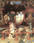 Gemälde Reproduktion von William Holman Hunt Die Frau von Shalott