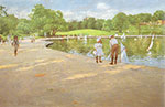 Gemälde Reproduktion von William Merritt Chase See für minderjährige Segelboote, Central Park