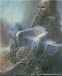 Gemälde Reproduktion von Zdzislaw Beksinski Der Mann aus dem Stein