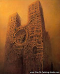 Gemälde Reproduktion von Zdzislaw Beksinski Die Kirche des Domstils