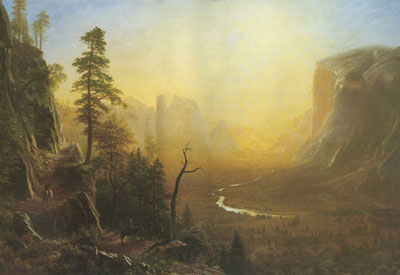 Albert Bierstadt Valle de Yosemite, Glacier Point Trail reproduccione de cuadro