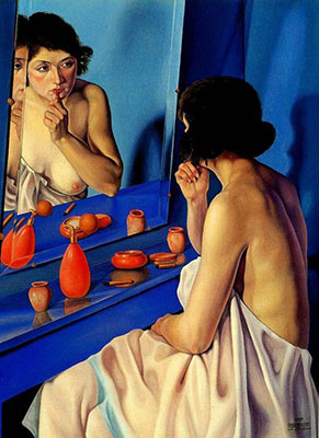 Christian Schad Chica en Mirror reproduccione de cuadro