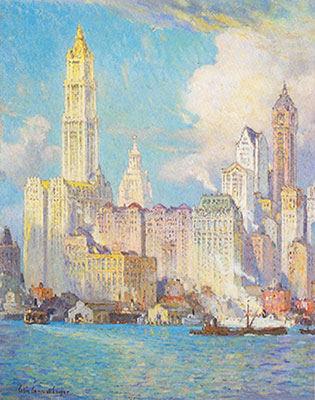 Colin Campbell Cooper Wall Street reproduccione de cuadro