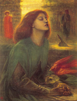 Dante Gabriel Rossetti Beata Beatrix. reproduccione de cuadro