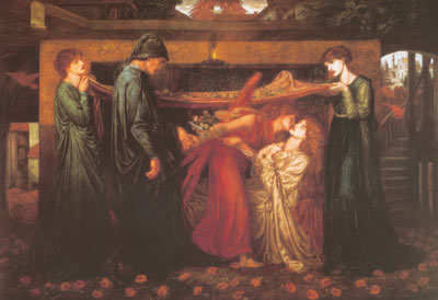 Dante Gabriel Rossetti El sueño de Dante en el momento de la muerte de Beatrice reproduccione de cuadro