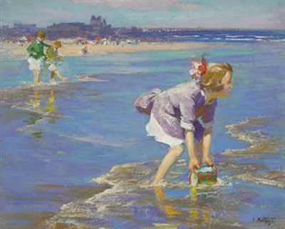 Edward Henry Potthast Vadeando reproduccione de cuadro