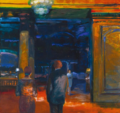 Elmer Bischoff Chadelier de vidrio reproduccione de cuadro