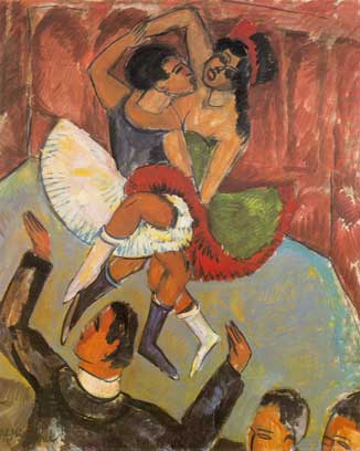 Ernst Ludwig Kirchner Bailarines negros reproduccione de cuadro