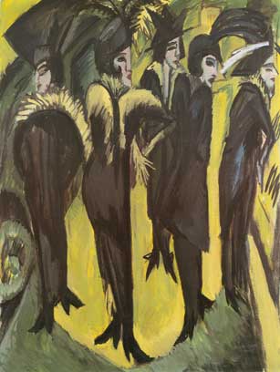 Ernst Ludwig Kirchner Cinco mujeres en la calle reproduccione de cuadro