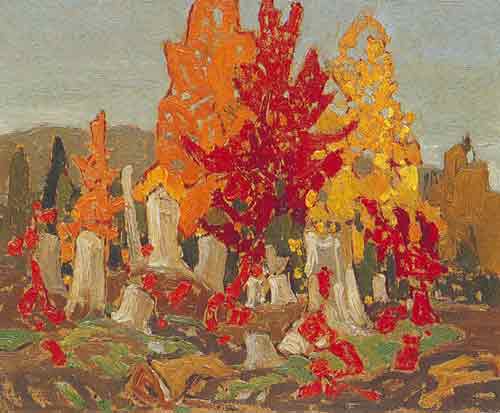 Franklin Carmichael Maples rojos reproduccione de cuadro