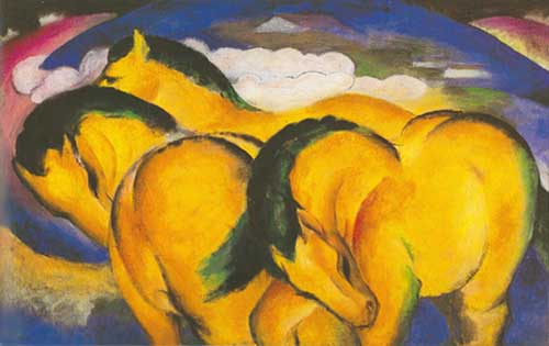 Franz Marc Los Caballos Amarillos reproduccione de cuadro