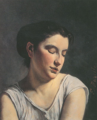 Frederic Bazille Mujer joven con los ojos bajos reproduccione de cuadro