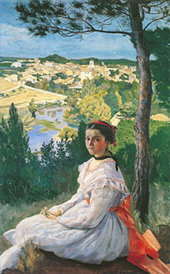 Frederic Bazille Vista de la aldea reproduccione de cuadro