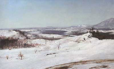 Frederic Edwin Church Vista desde Olana en la nieve reproduccione de cuadro