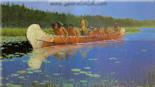 Frederic Remington Radisson y Groseilliers reproduccione de cuadro