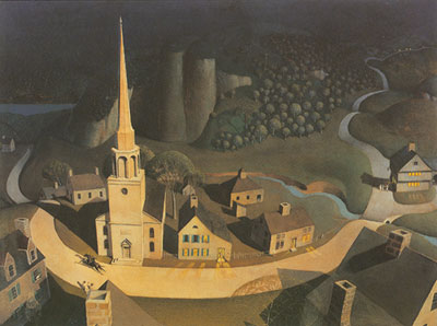 Grant Wood Midnight Ride de Paul Revere reproduccione de cuadro