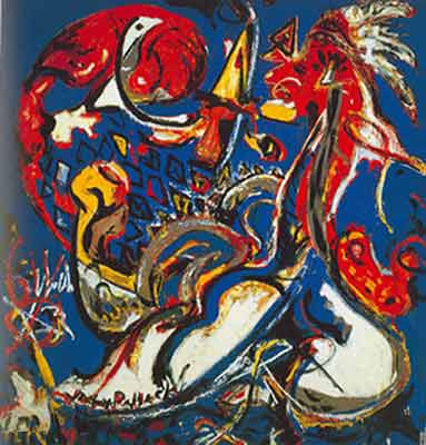 Jackson Pollock La Luna - La mujer corta el círculo reproduccione de cuadro