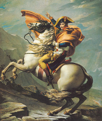 Jacques-Louis David Bonaparte cruza el paso de San Bernardo reproduccione de cuadro