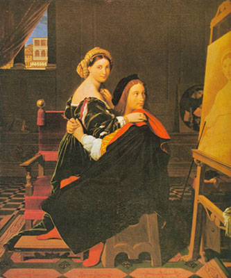 Jean-Dominique Ingres Raphael y la Fornarina reproduccione de cuadro