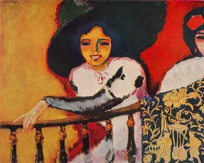 Kees van Dongen Mujer en la balaustrada reproduccione de cuadro