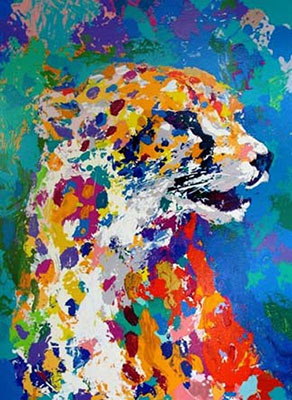 Leroy Neiman Retrato del Cheetah reproduccione de cuadro