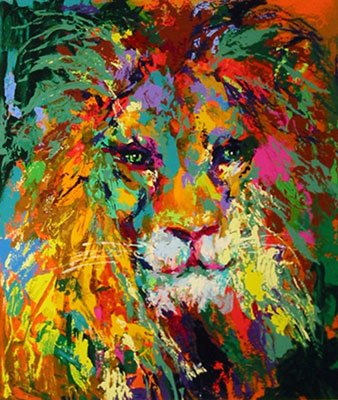 Leroy Neiman Retrato del León reproduccione de cuadro