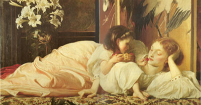 Lord Frederic Leighton Madre e hijo (Cherries) reproduccione de cuadro