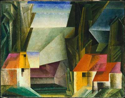 Lyonel Feininger HopfgartenCity in California USA reproduccione de cuadro