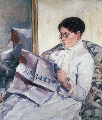 Mary Cassett Mujer Reading Le Figaro reproduccione de cuadro