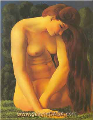 Moise Kisling Desnudo sentado en el Grass reproduccione de cuadro