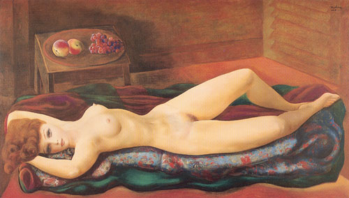 Moise Kisling Nude rojo grande reproduccione de cuadro