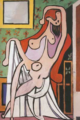 Pablo Picasso Nude grande en una silla roja reproduccione de cuadro