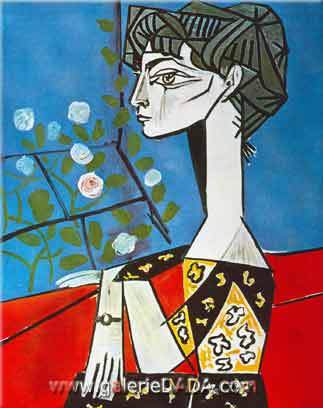 Pablo Picasso Retrato de J.R. con Roses reproduccione de cuadro