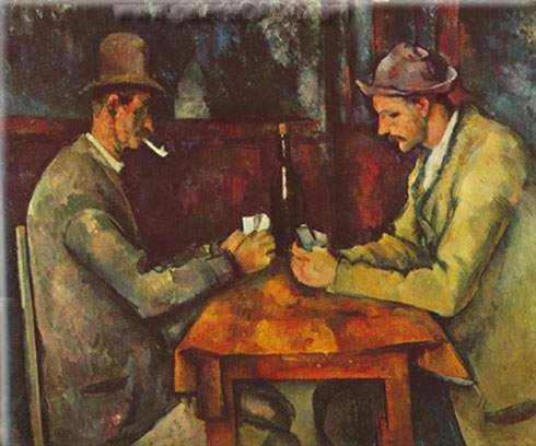 Paul Cezanne Los jugadores de la tarjeta reproduccione de cuadro