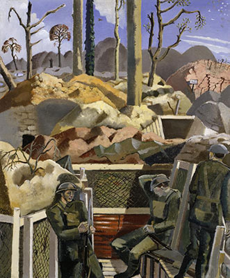 Paul Nash La primavera en las trincheras, Ridge Wood reproduccione de cuadro