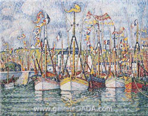 Paul Signac Bendición de los barcos de atún Groix reproduccione de cuadro