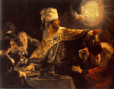 Harmenszoon Rembrandt La fiesta de Belshazzar reproduccione de cuadro