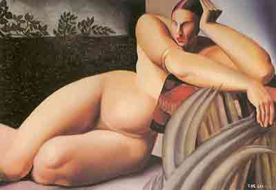 Tamara de Lempicka Nida reclinada reproduccione de cuadro